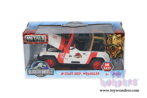 Jada Toys Jurassic World - Jeep Wrangler Off Road (1992, 1/24 scale diecast model car, Milk White) 97806
